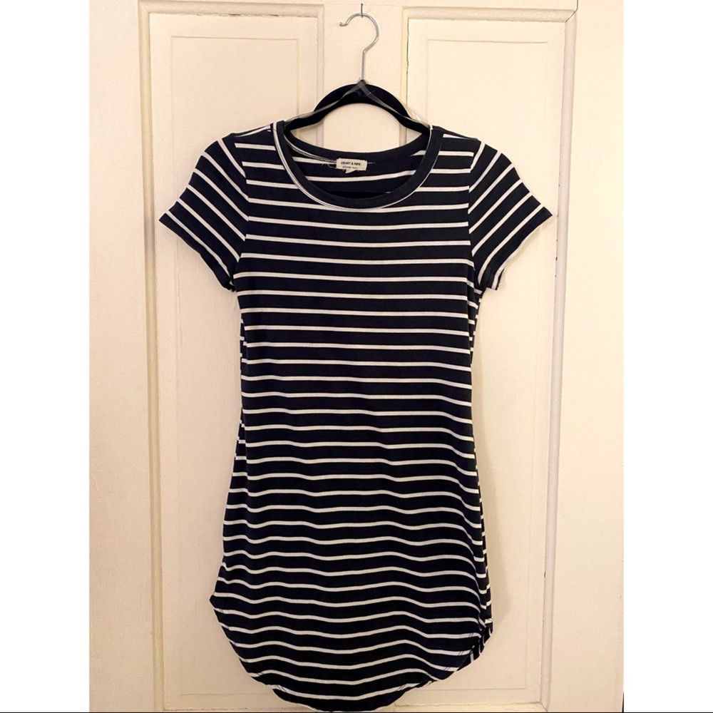 Heart & Hips blue/white stripped Bodycon Dress